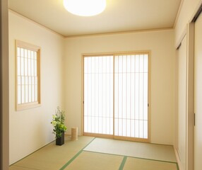 Obraz premium empty room with a window