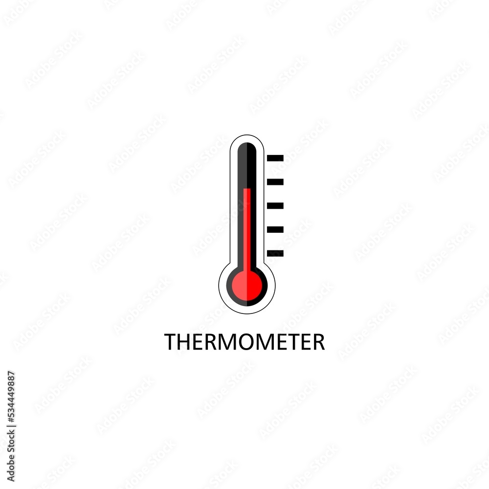 Poster thermometer icon flat design for web icon isolated on white background