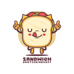 sandwich cartoon mascot. food vector illustration