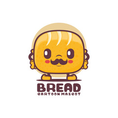 bread cartoon mascot. food vector illustration