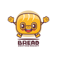 bread cartoon mascot. food vector illustration