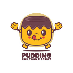 pudding cartoon mascot. food vector illustration