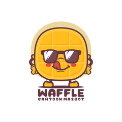waffle cartoon mascot. food vector illustration