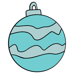 Christmas toy balls illustration. Hand-drawn illustration. 