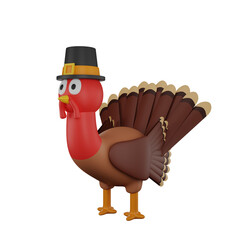 3d rendering turkey thanksgiving icon