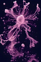 Amazing organic forms. Microscopy. Underwater organisms. Fluorescent. 