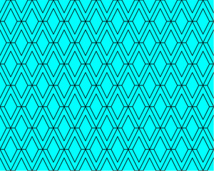 Aqua blue v alphabet letter repeating pattern background vector. Diamond fabric, rhombus, thin diagonal lines, valentine card, wall ceramic tiles, zigzag chevron seamless pattern.