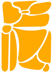 Abstract Shapes Flower Background  Burnt Orange