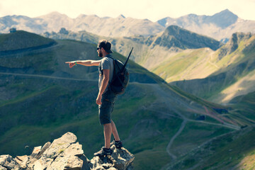 Hiker on the top of the mountain