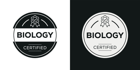Fototapeta na wymiar Creative (Biology) Certified badge, vector illustration.