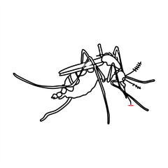 line art of a mosquito sucking blood