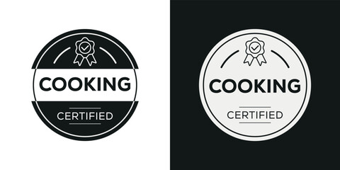 Fototapeta na wymiar Creative (Cooking) Certified badge, vector illustration.