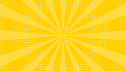 Yellow pop art background with halftone dots. - obrazy, fototapety, plakaty