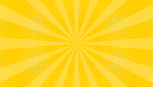 Fototapeta Yellow pop art background with halftone dots.