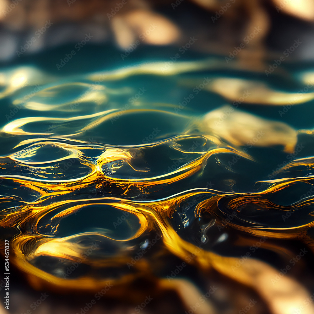 Poster abstract background blue gold waves