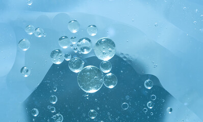Abstract Blue water bubbles background