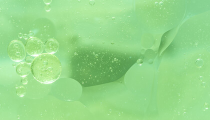 Abstract Green water bubbles background