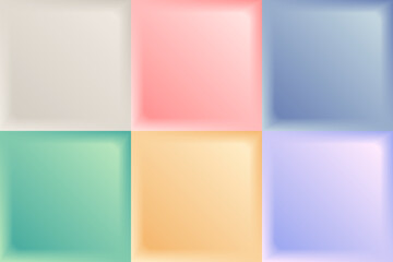 Fototapeta premium Set of pastel colors squares embossed shapes minimal background and texture