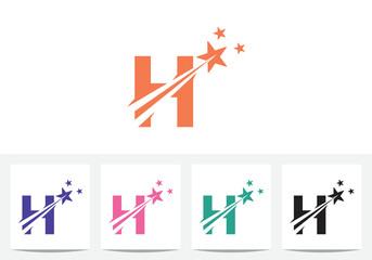 Letter H With Star Abstract Logo And Icon Design Template In Vector