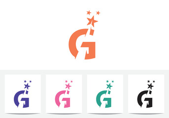 Modern Letter G With Star Abstract Logo And Icon Design Template In Vector