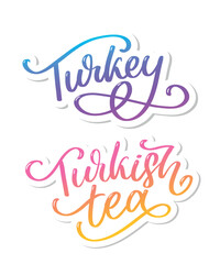 Turkish traditions of tea ceremony. Tea time. Decorative elements for your design. Vector Illustration with oriental cup on white background.