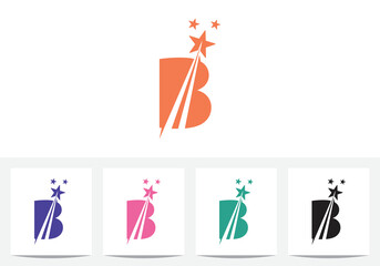 Letter B With Star Monogram Logo