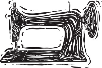 Manual sewing machine vector illustration