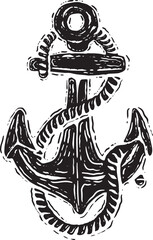 Sea anchor, hand draw style. Vector illustration
