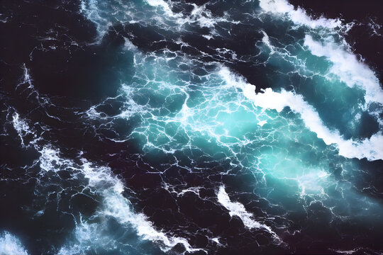 abstract background of blue ocean waves, wallpaper photo