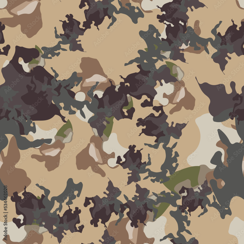 Wall mural Forest camouflage of various shades of beige, green and grey colors