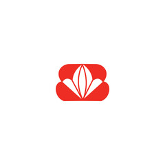 Minimal flower leaf vector logo design