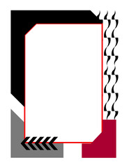 Modern frame PNG with transparent background. 