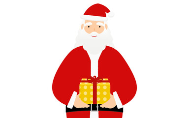 プレゼントを手渡すサンタクロースのおじいさん
