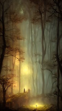 High mystical forest, the road to an unexpected adventure. © Korney