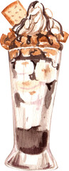 Sundae Ice cream day and decor icon watercolor png