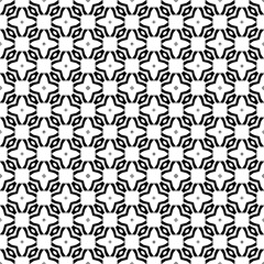 Black and white seamless abstract pattern. Background and backdrop. Grayscale ornamental design. Mosaic ornaments. Vector graphic illustration. EPS10.