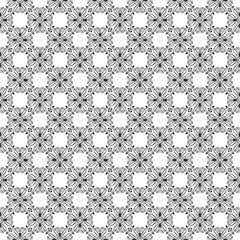 Black and white seamless abstract pattern. Background and backdrop. Grayscale ornamental design. Mosaic ornaments. Vector graphic illustration. EPS10.