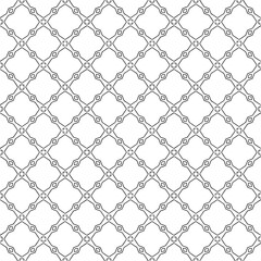 Black and white seamless abstract pattern. Background and backdrop. Grayscale ornamental design. Mosaic ornaments. Vector graphic illustration. EPS10.
