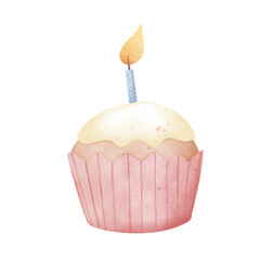 Birthday cupcake with candle
