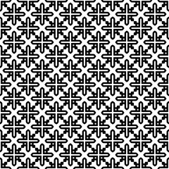 Fototapeta premium Black and white seamless abstract pattern. Background and backdrop. Grayscale ornamental design. Mosaic ornaments. Vector graphic illustration. EPS10.
