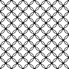 Fototapeta premium Black and white seamless abstract pattern. Background and backdrop. Grayscale ornamental design. Mosaic ornaments. Vector graphic illustration. EPS10.
