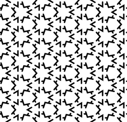 Black and white seamless abstract pattern. Background and backdrop. Grayscale ornamental design. Mosaic ornaments. Vector graphic illustration. EPS10.