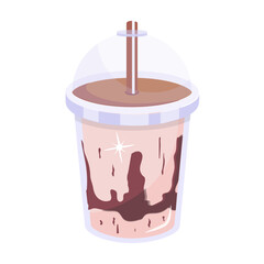 Modern flat icon of juice glass 