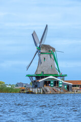Authentic Dutch Windmill on the Canal