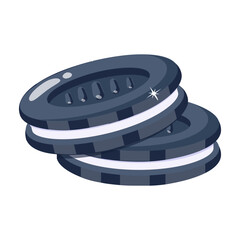 Look at this flat icon of cream biscuits 