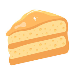A captivating flat icon of cake slice 