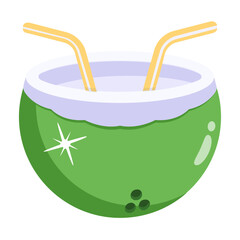 Modern flat icon of juice glass 