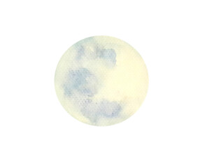 Watercolor painting full moon png.
