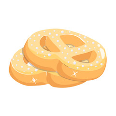 Look at this flat icon of cream biscuits 