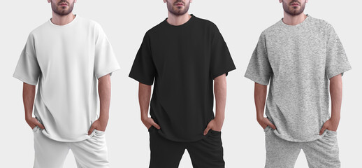 Mockup of an oversized men's t-shirt for design, print, pattern.